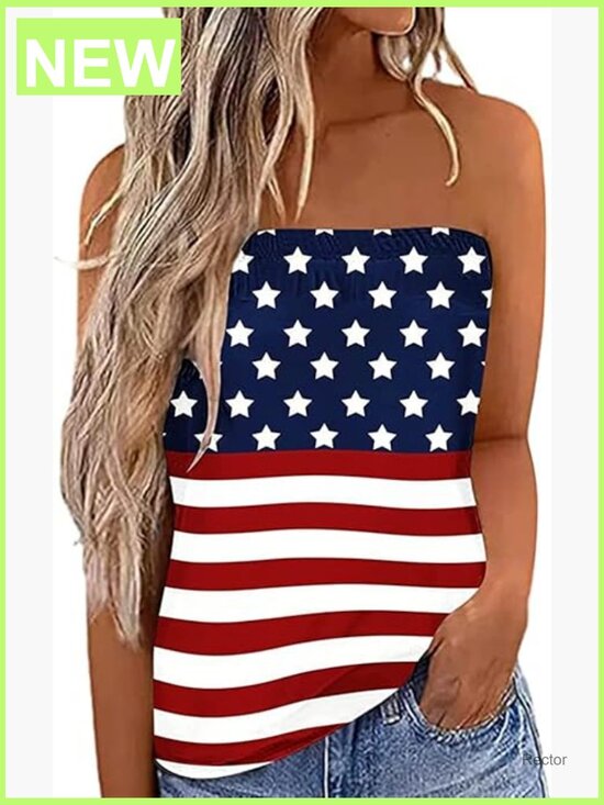 Tops - Floral Loose Fit Strapless Tube Top Sleeveless Summer Tank